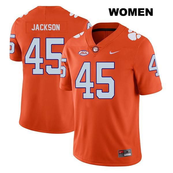 Women's Clemson Tigers #45 Josh Jackson Stitched Orange Legend Authentic Nike NCAA College Football Jersey GBF2046GO